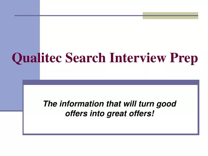 qualitec search interview prep