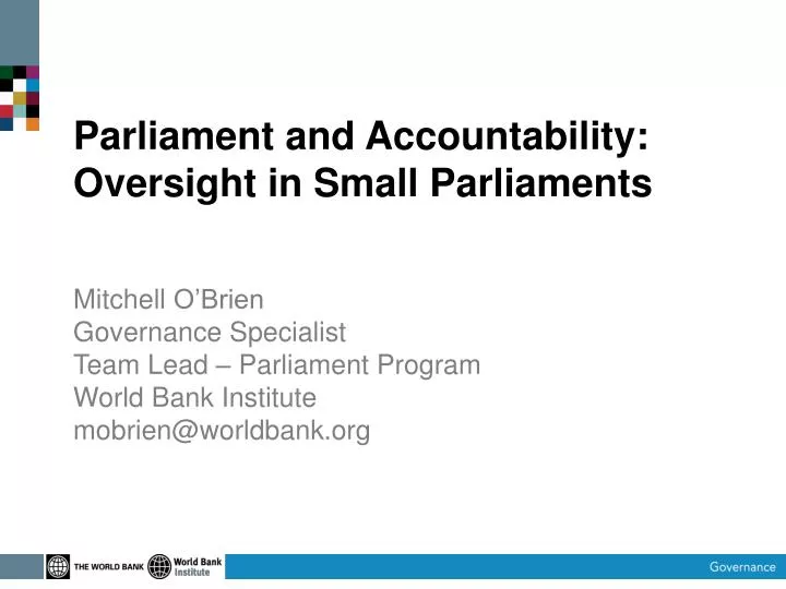 parliament and accountability oversight in small parliaments