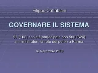 governare il sistema