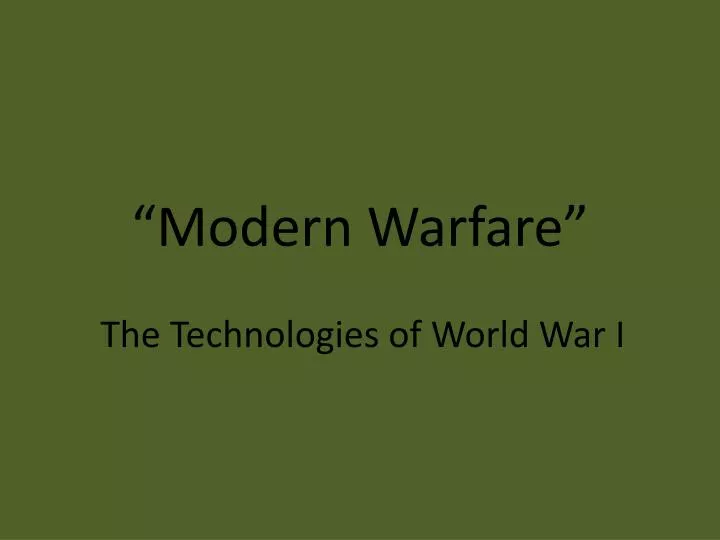 modern warfare