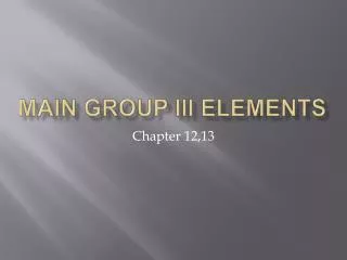 Main group III elements