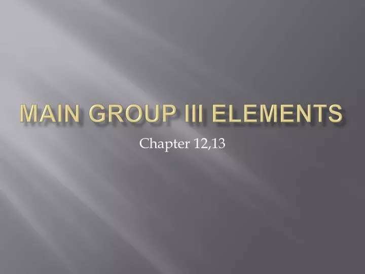 main group iii elements