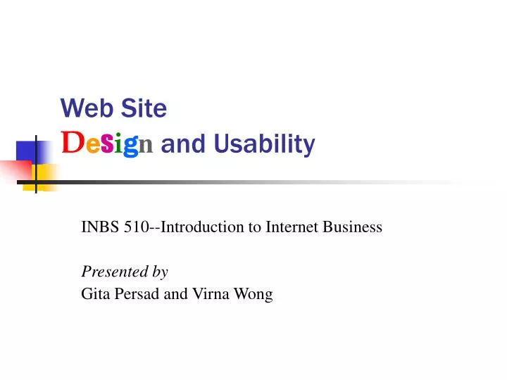 web site d e s i g n and usability