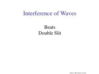 Interference of Waves Beats Double Slit