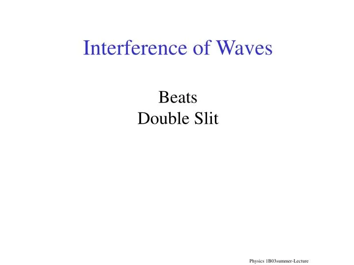 interference of waves beats double slit