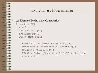 Evolutionary Programming