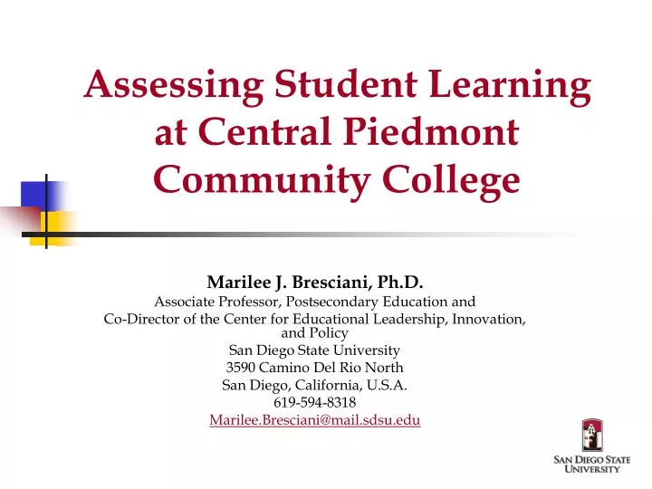 assessing student learning at central piedmont community college