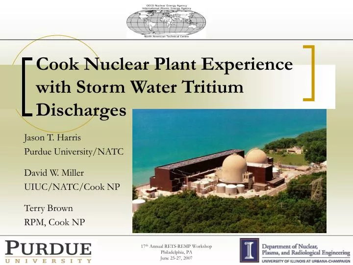 cook nuclear plant experience with storm water tritium discharges