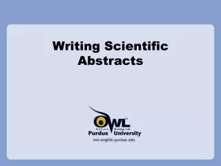 Writing Scientific Abstracts