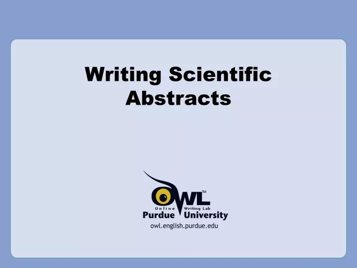 writing scientific abstracts