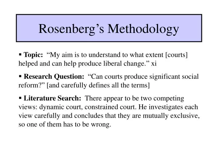 rosenberg s methodology