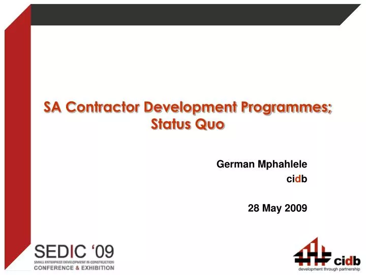 sa contractor development programmes status quo