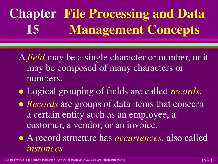 file processing and data management concepts