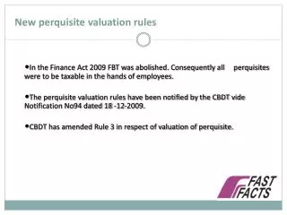New perquisite valuation rules