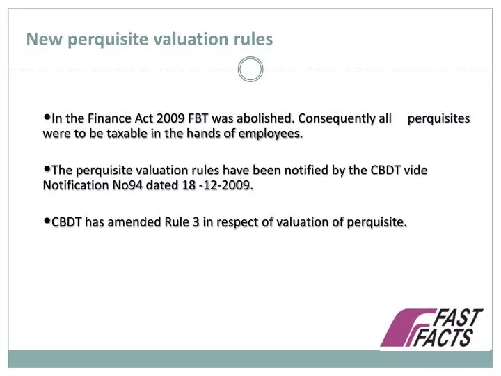 new perquisite valuation rules