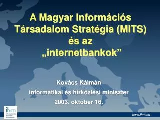A Magyar Információs Társadalom Stratégia (MITS) és az „internetbankok”