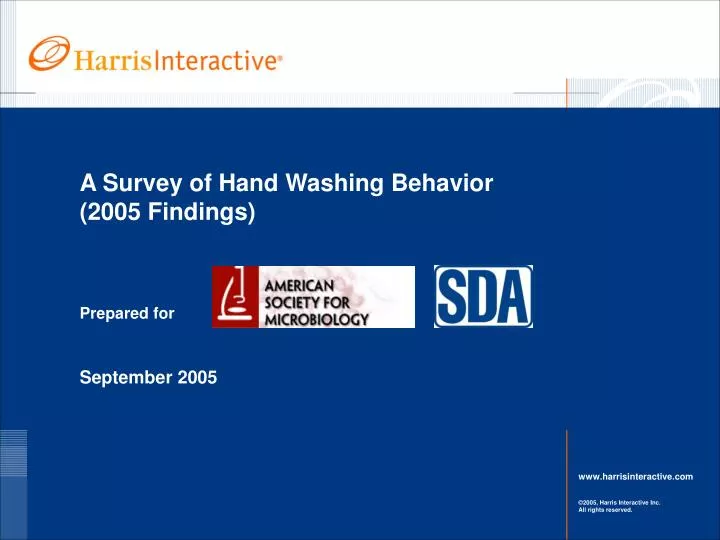 a survey of hand washing behavior 2005 findings