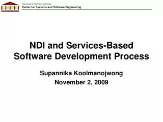 NDI and Services-Based Software Development Process