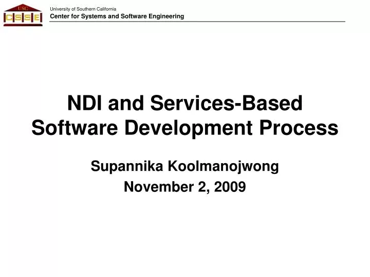ndi and services based software development process