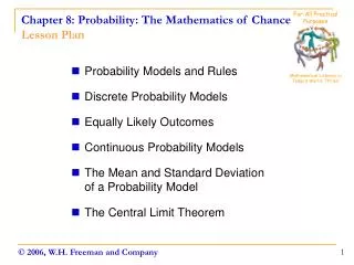 Chapter 8: Probability: The Mathematics of Chance Lesson Plan