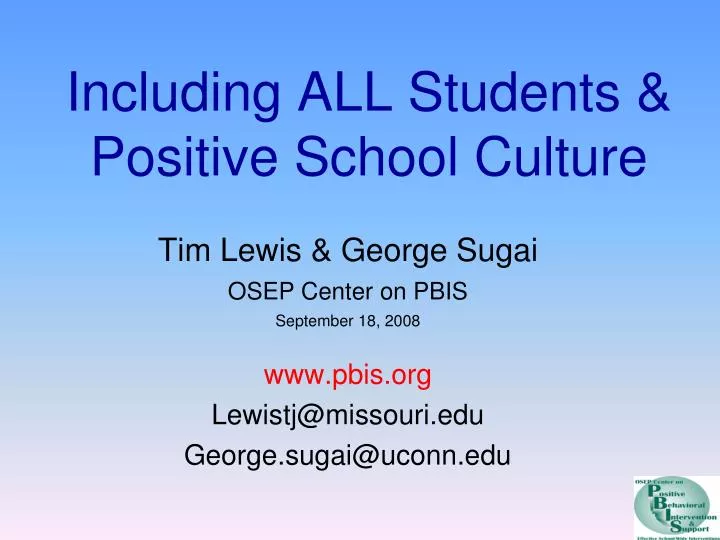 including all students positive school culture