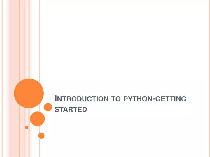 introduction to python getting started