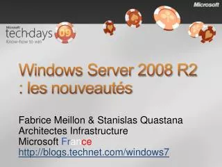 Windows Server 2008 R2 : les nouveautés