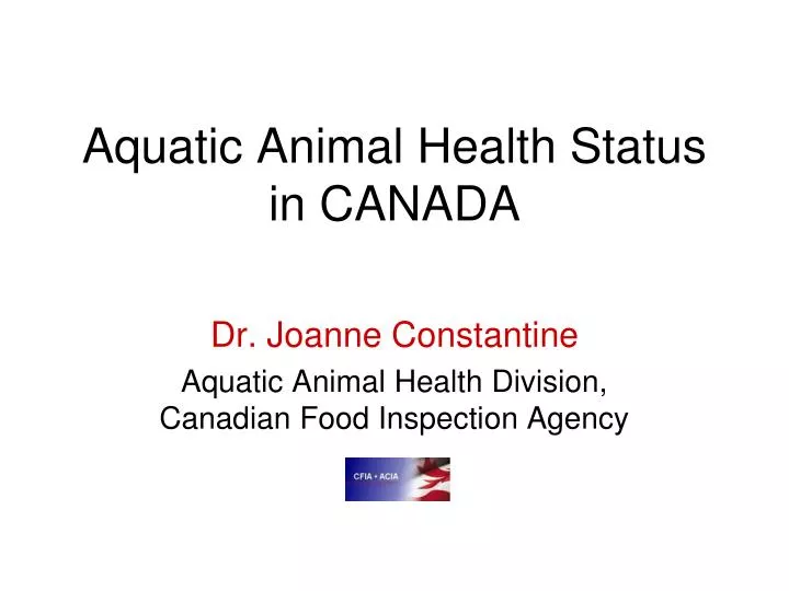 aquatic animal health status in canada