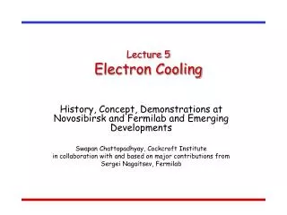 Lecture 5 Electron Cooling