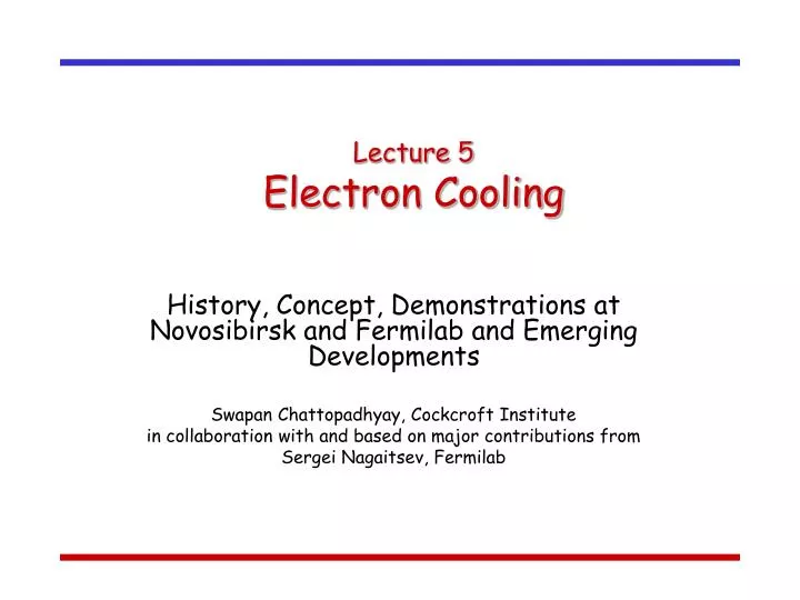 lecture 5 electron cooling