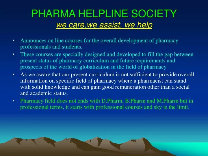 pharma helpline society we care we assist we help