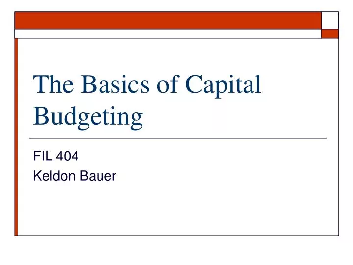 the basics of capital budgeting