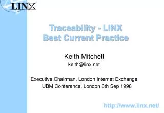 Traceability - LINX Best Current Practice