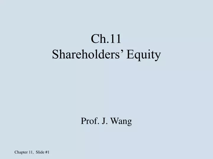 ch 11 shareholders equity