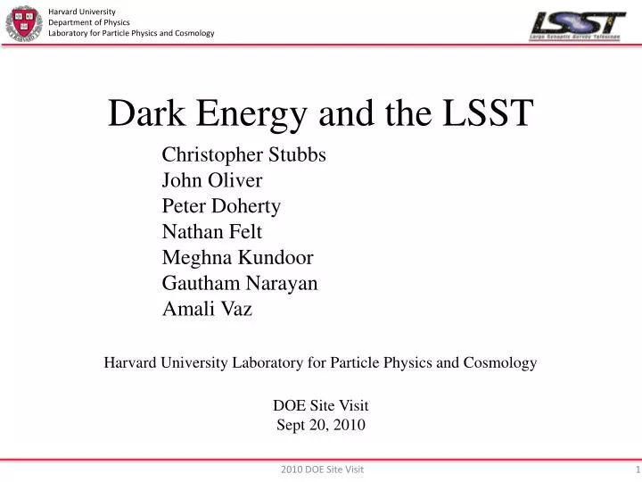 dark energy and the lsst