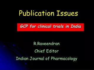 GCP for clinical trials in India