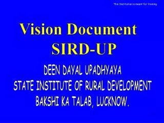 Vision Document SIRD-UP