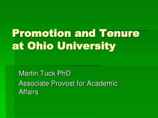 Promotion and Tenure at Ohio University