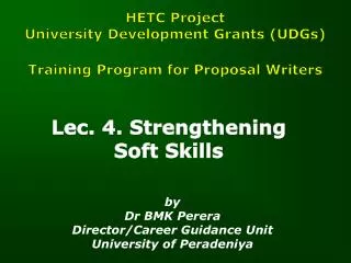 Lec. 4. Strengthening Soft Skills