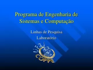 Programa de Engenharia de Sistemas e Computação