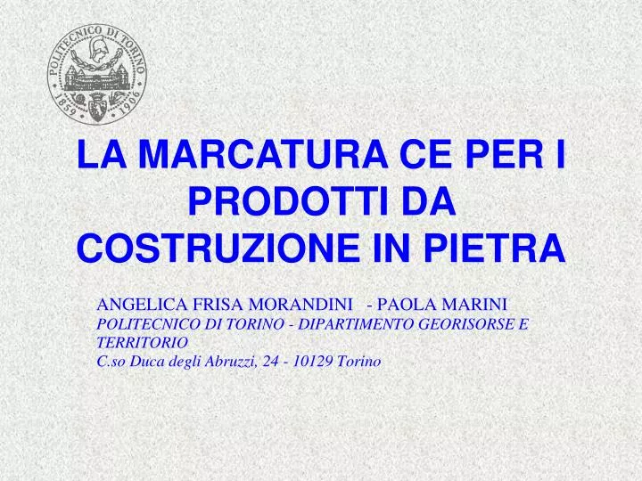 la marcatura ce per i prodotti da costruzione in pietra