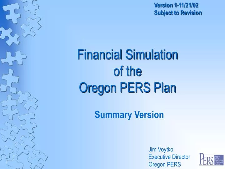 financial simulation of the oregon pers plan