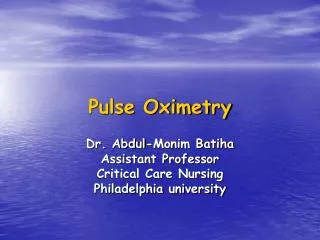 Pulse Oximetry