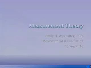 Measurement Theory