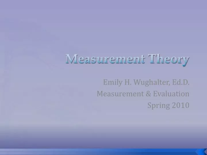 measurement theory