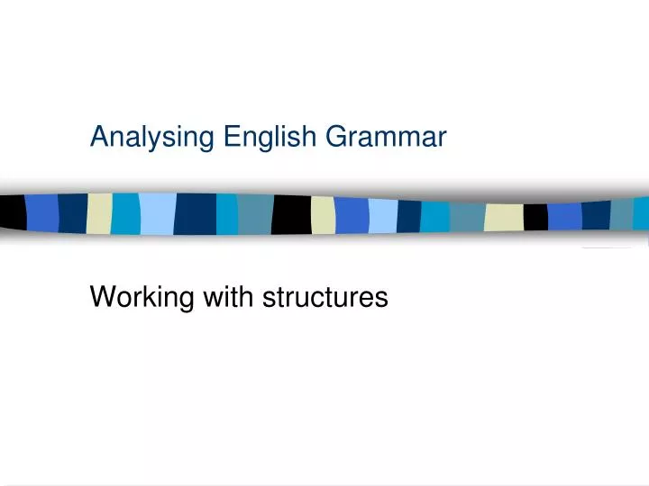 analysing english grammar