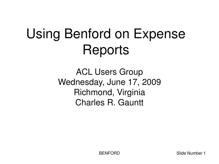 using benford on expense reports
