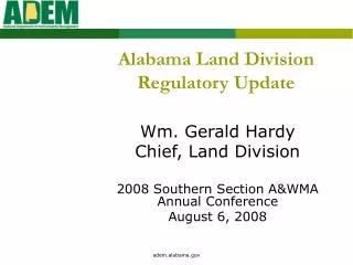 Alabama Land Division Regulatory Update
