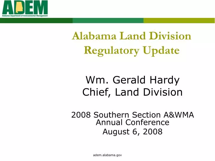 alabama land division regulatory update