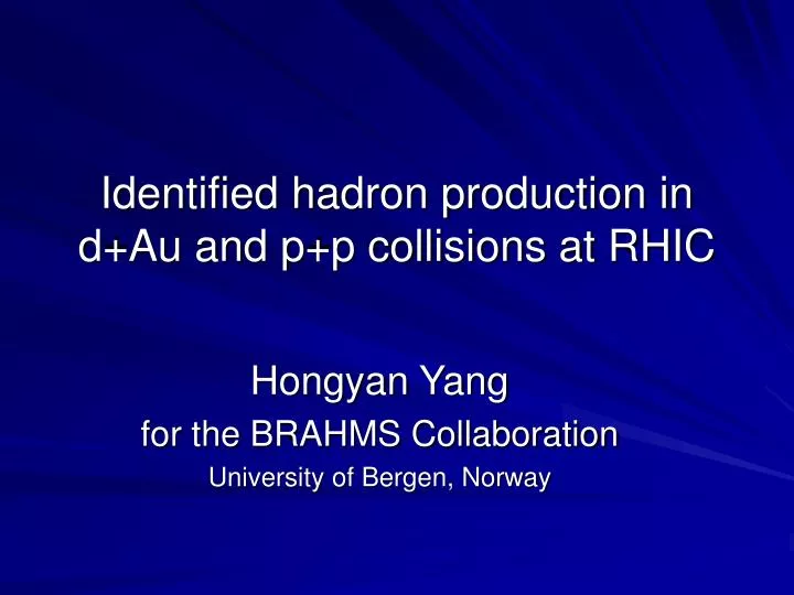 identified hadron production in d au and p p collisions at rhic